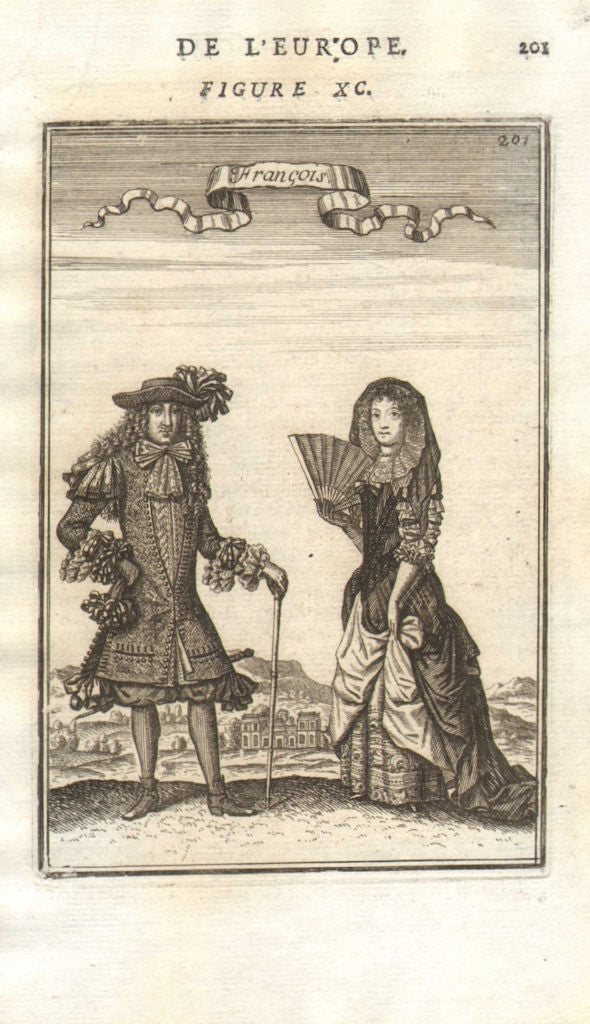 FRENCH COSTUME. Man & woman in 17th century dress. 'Francois. MALLET 1683
